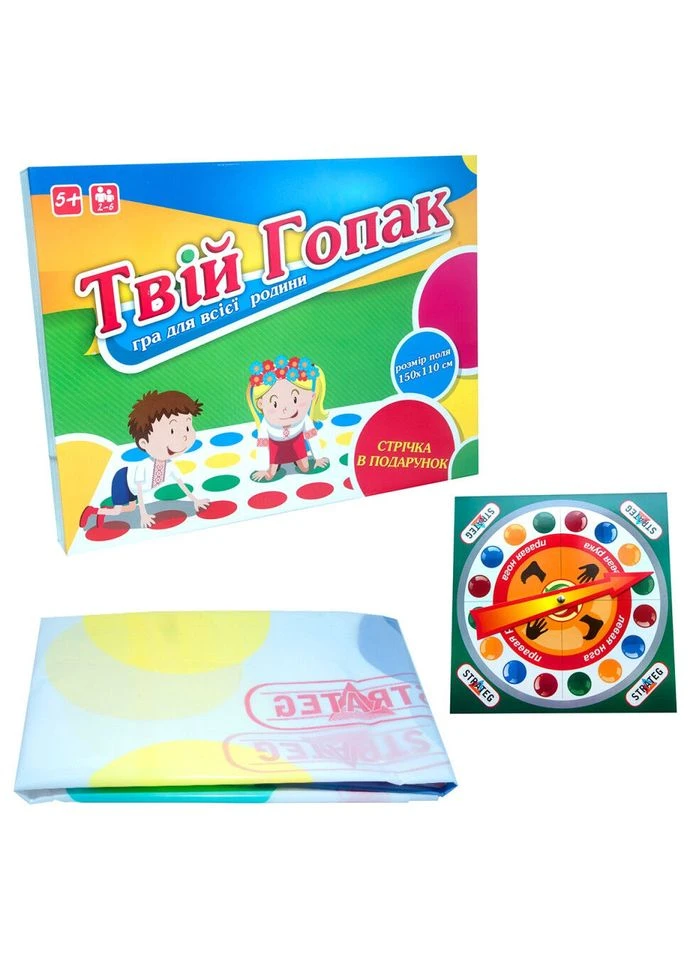 Настольная игра Твистер "Твой гопак" 887 игровое поле 150 х 110 см, лента-флажок 887ST Strateg (392274827)