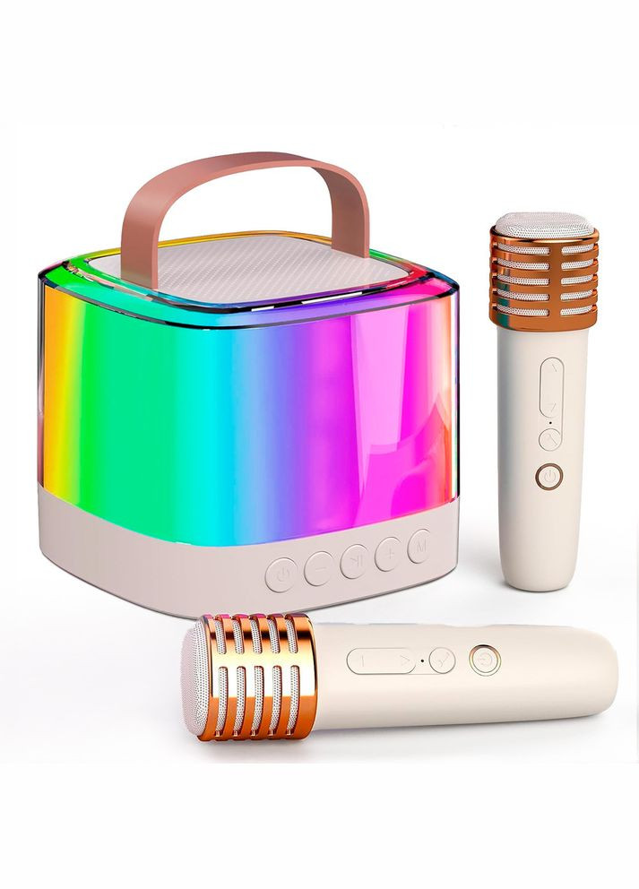 Караоке микрофон с колонкой T7 Double беспроводной белый Losso (327041489)