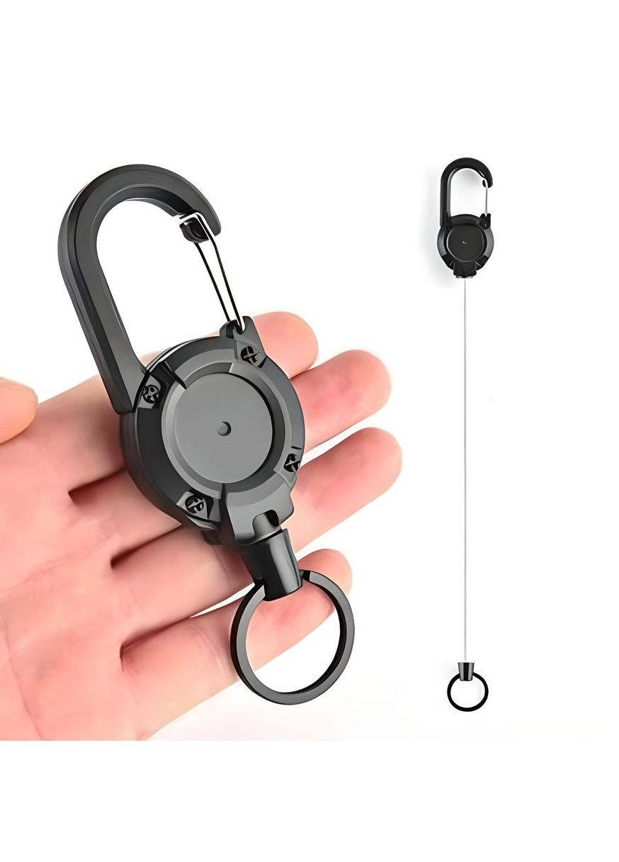 Тактичний ретрактор з тросом на карабіні для ключів висувний брелок CHI (302000568)