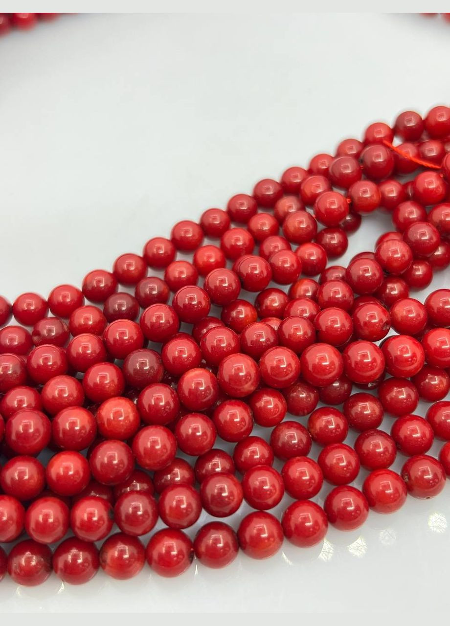 Корал на нитці без замка 7 мм 40 см Червоний 11545 No Brand (315343368)