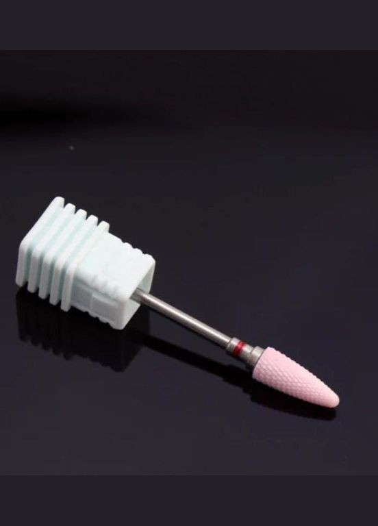 Фреза для маникюра керамическая форма розовая кукуруза, красная насечка No Brand (296665318)