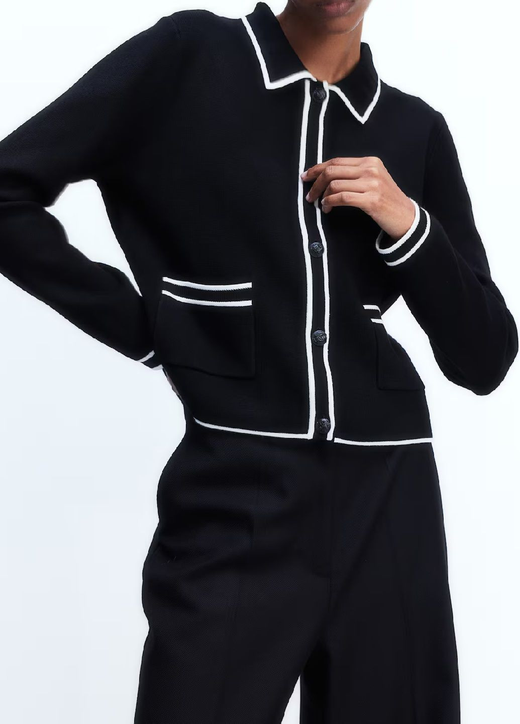 Черный демисезонный кардиган H&M