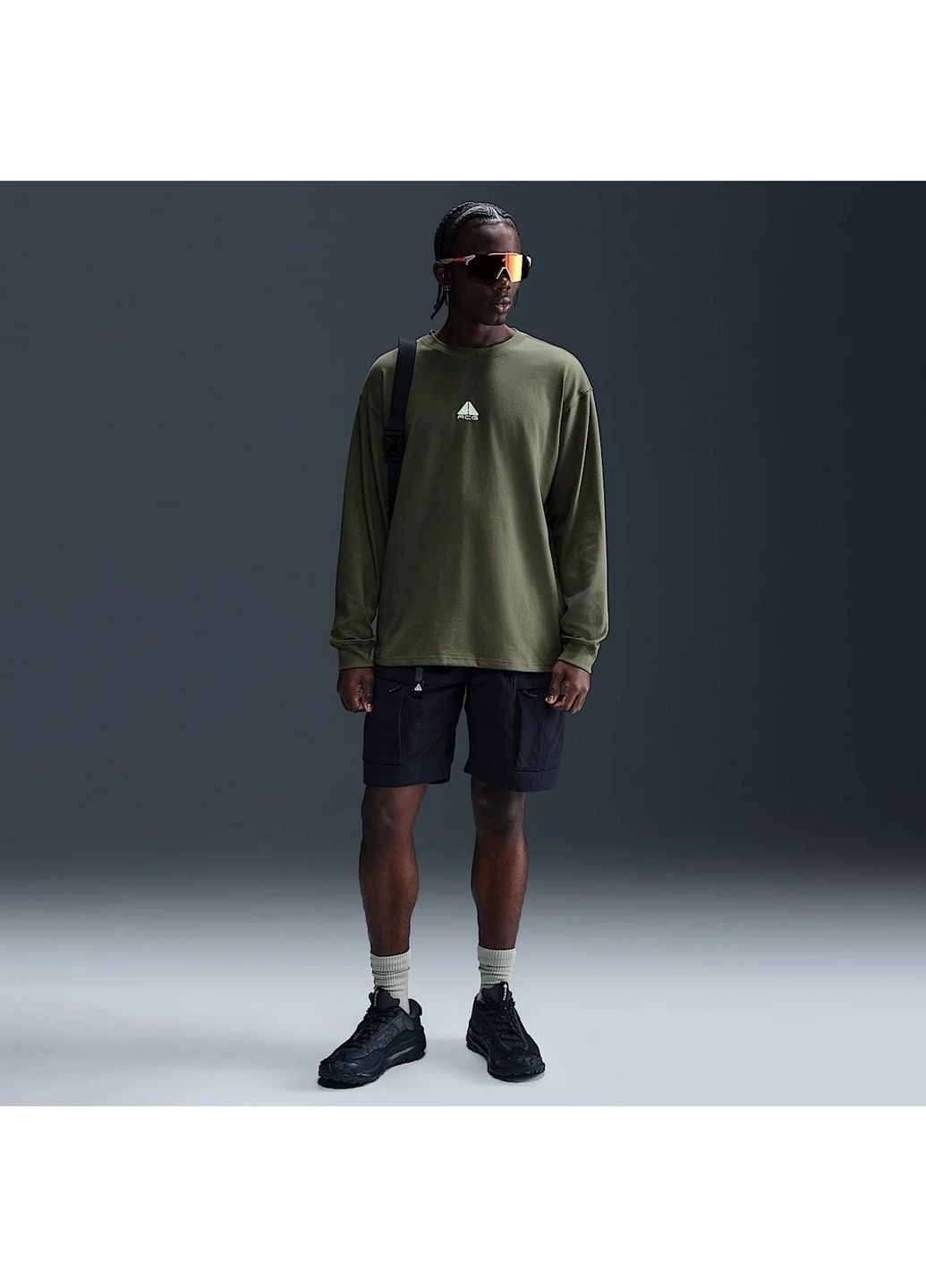 Лонгслів чоловічий Acg Lungs T-Shirt Olive Nike (365961563)