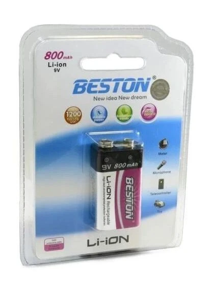 Акумулятор CR-9V,, 1 шт, Blister, 800 mAh (AAB1823) 000-AAB1823 Beston (395354680)