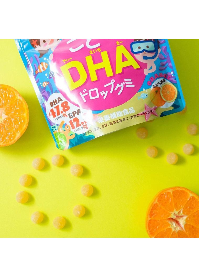 DHA Drop Gummy детские жевательные витамины из омега-3, 90 шт Unimat Riken (348359984)