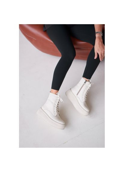 ботинки весна/осень на байке молоко натуральная кожа р.40 (astra71) Vm-Villomi