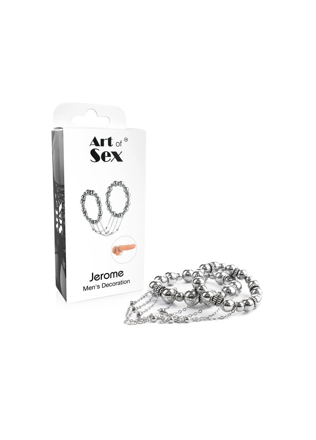 Сексуальное украшение на пенис и мошонку - Jerome, Серебро Art of Sex (369952508)