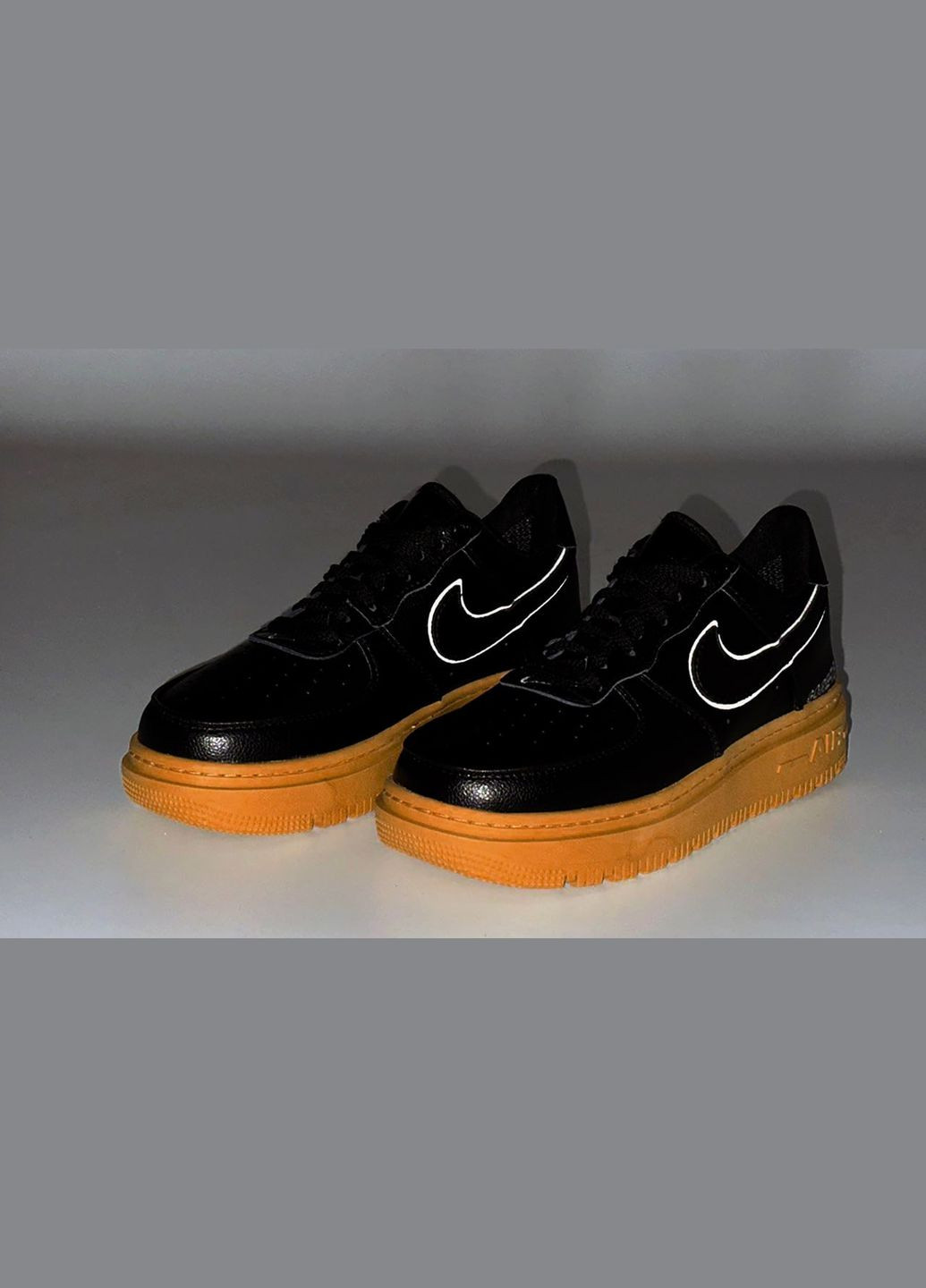 Чорні Зимовий кросівки зимові чоловічі nike air force 1 winter black brown termo gore-tex | найк аір форс 1 чорні коричневі термо No Brand