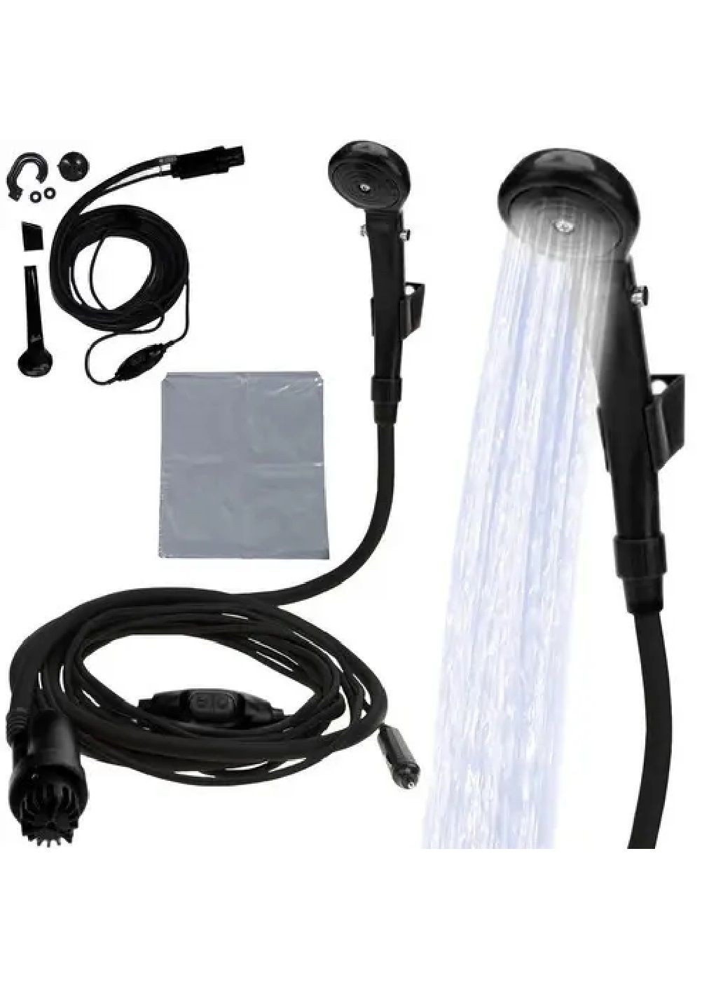 Душ переносной портативный кемпинговый походный туристический автомобильный с насосом 12 V (477367-Prob) Черный Unbranded (296984597)