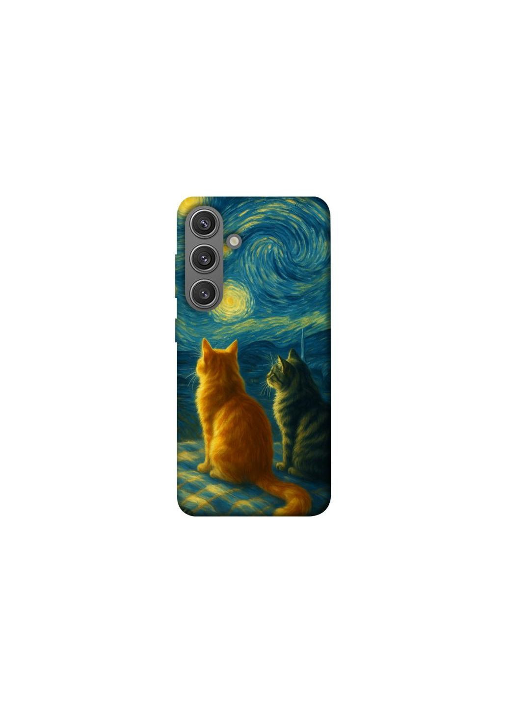 Чехол на Samsung Galaxy S24+ Cats under the stars Frontalka (352203390)