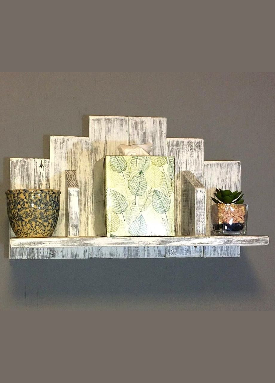 Полиця над унітазом з дерева Вілаві шеббі (ПУТ-000621) No Brand (328293568)