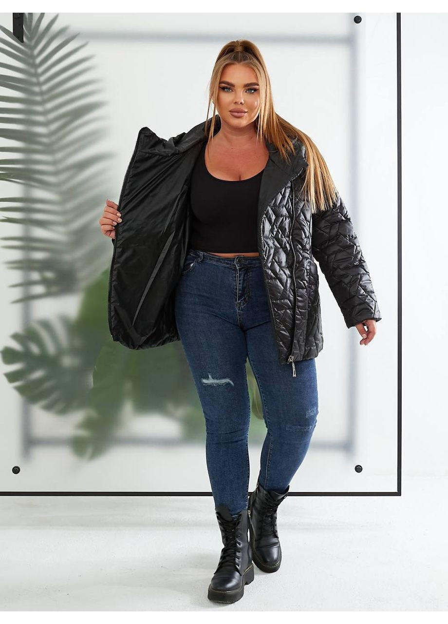 Чорна демісезонна жіноча стьобана куртка Asi.Store.ua