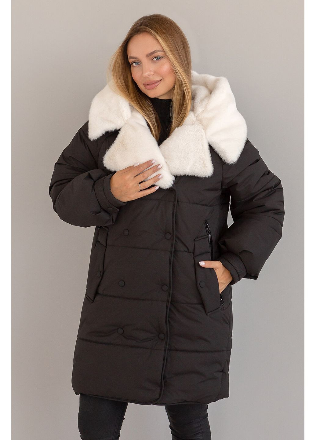 Черная зимняя зимня куртка фрея MioRichi