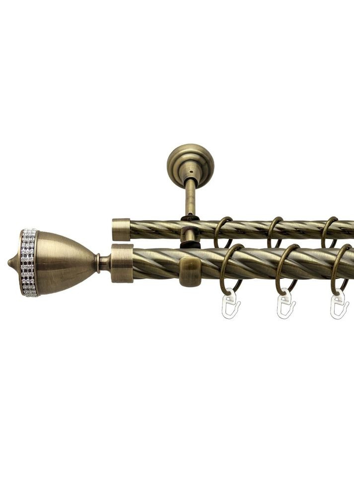 Карниз Етернія металевий дворядний відкритий скручена труба Антик 25\16 мм 160 см (00-00018061) ORVIT (300688972)