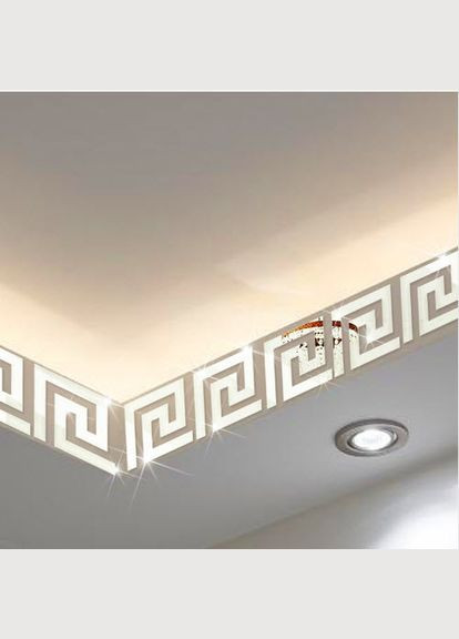 Дзеркальні акрилові наклейки Орнамент срібний 10 х 10 см 10 шт набор Б153-10 No Brand (302242075)