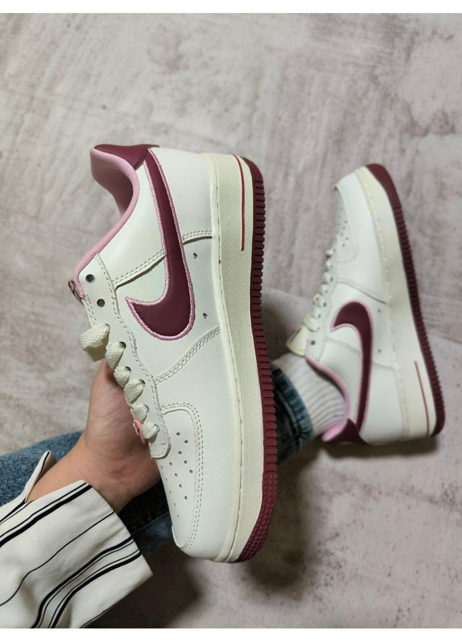 КРОСІВКИ ЖІНОЧІ NIKE AIR FORCE 1 CHERRY НАЙК АІР ФОРС 1 ПРЕМІУМ No Brand білі демісезони (368884421)