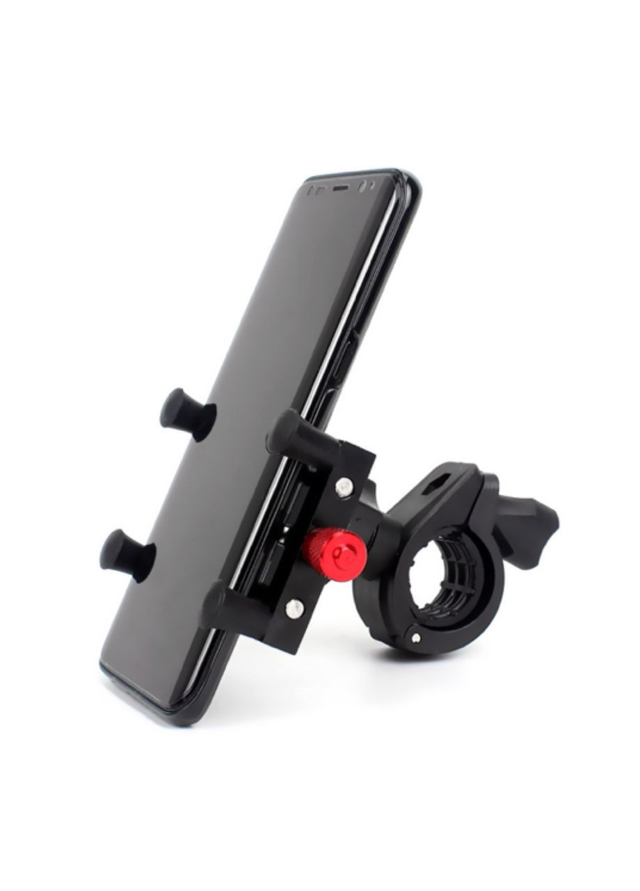 Металевий вело-мототримач для мобільних пристроїв "Black Moto" з кріпленням на кермо в чорному кольорі China (366874633)
