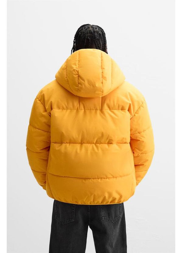 Жовта тепла легка ярка стьобана куртка Zara