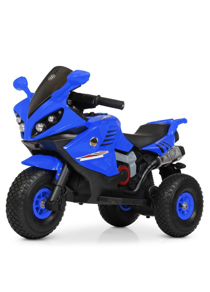 Детский электромотоцикл 2 двигателя 25W трехколесный синий (M4216AL-4) MFC (364112448)