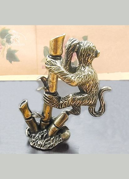 Вінтажна зодіакальна фігурка у формі тварини Мавпочка на бамбуку No Brand (292260696)