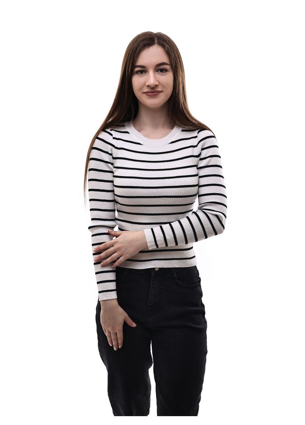 Чорно-білий джемпер жіночий No Brand
