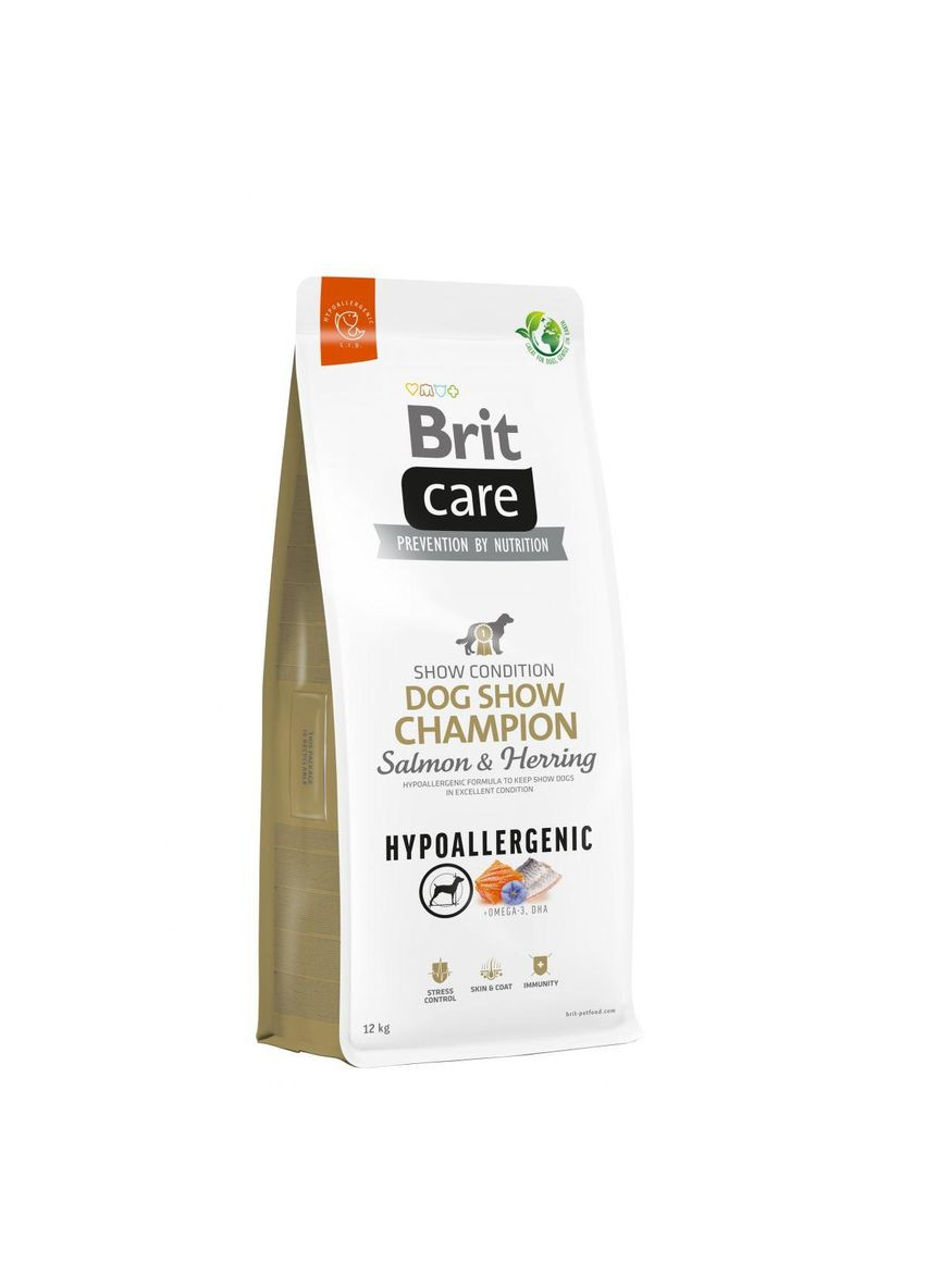 Сухий корм Dog Hypoallergenic Dog Show Champion з лососем і оселедцем для виставкових собак 12 кг Brit Care (345743415)