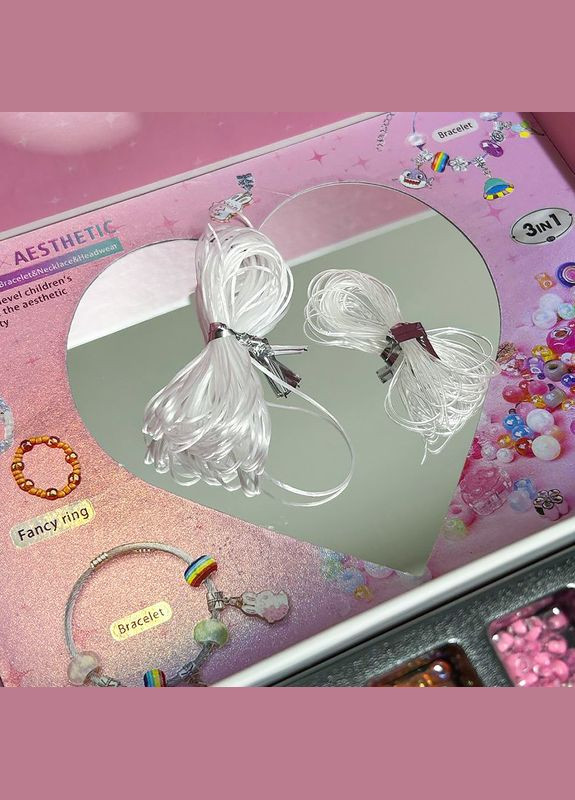 Детский набор для рукоделия 104-DIY создания украшений ожерелье бусы браслет развивающий 9шт Lesko (352012873)