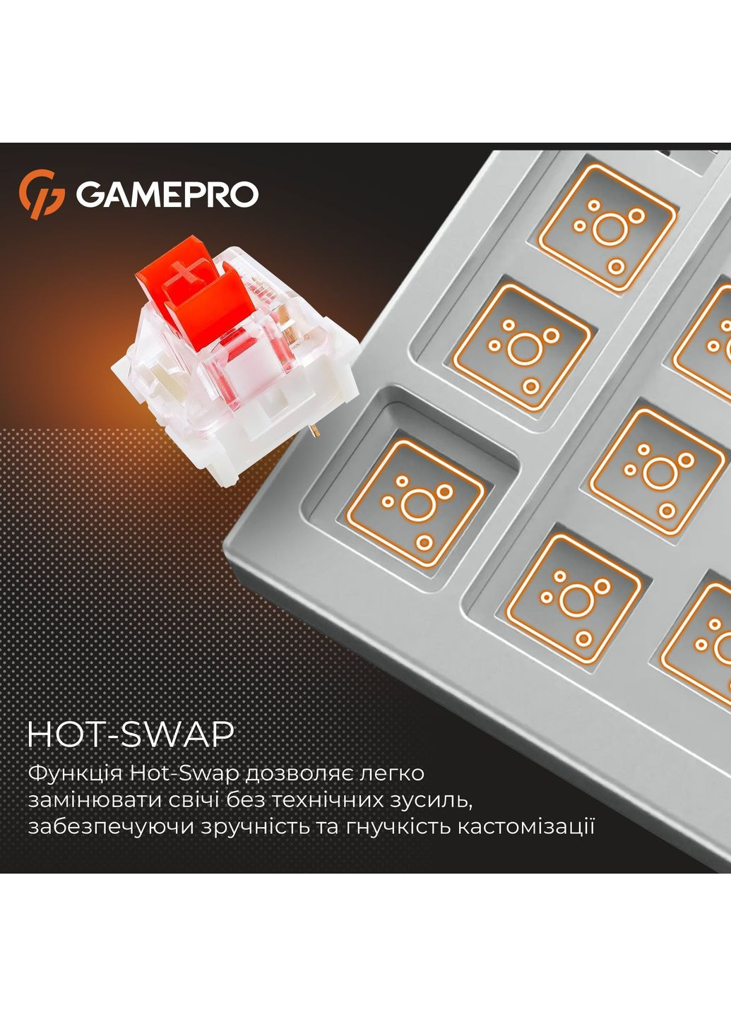 Клавіатура бездротова Genesis Joker Pro MK124G Pro Gray GAMEPRO (369723241)