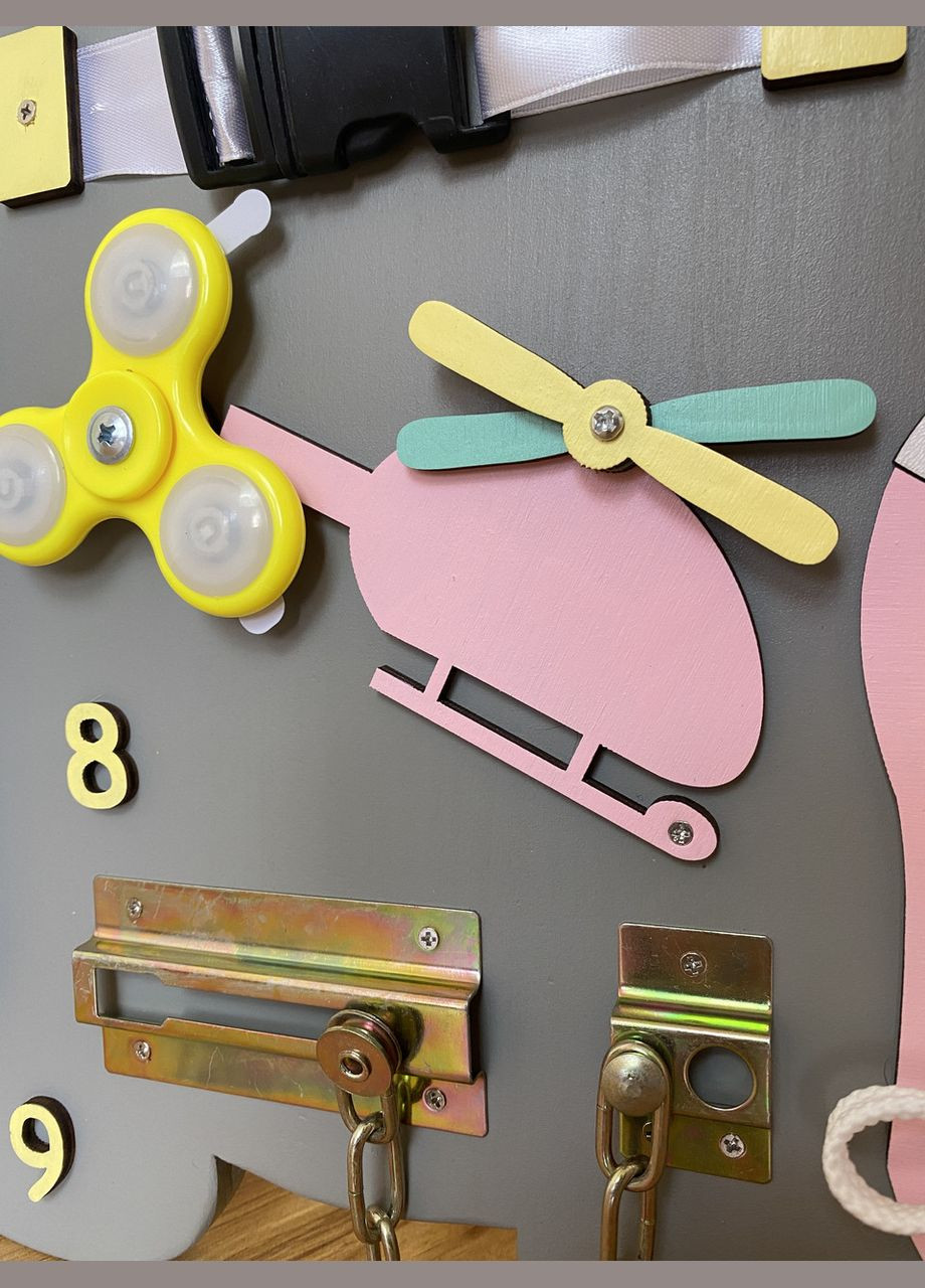 Бізіборд "Ведмедик" розвиваюча іграшка, подарунок на 1 рік 40х50 см No Brand (355890501)