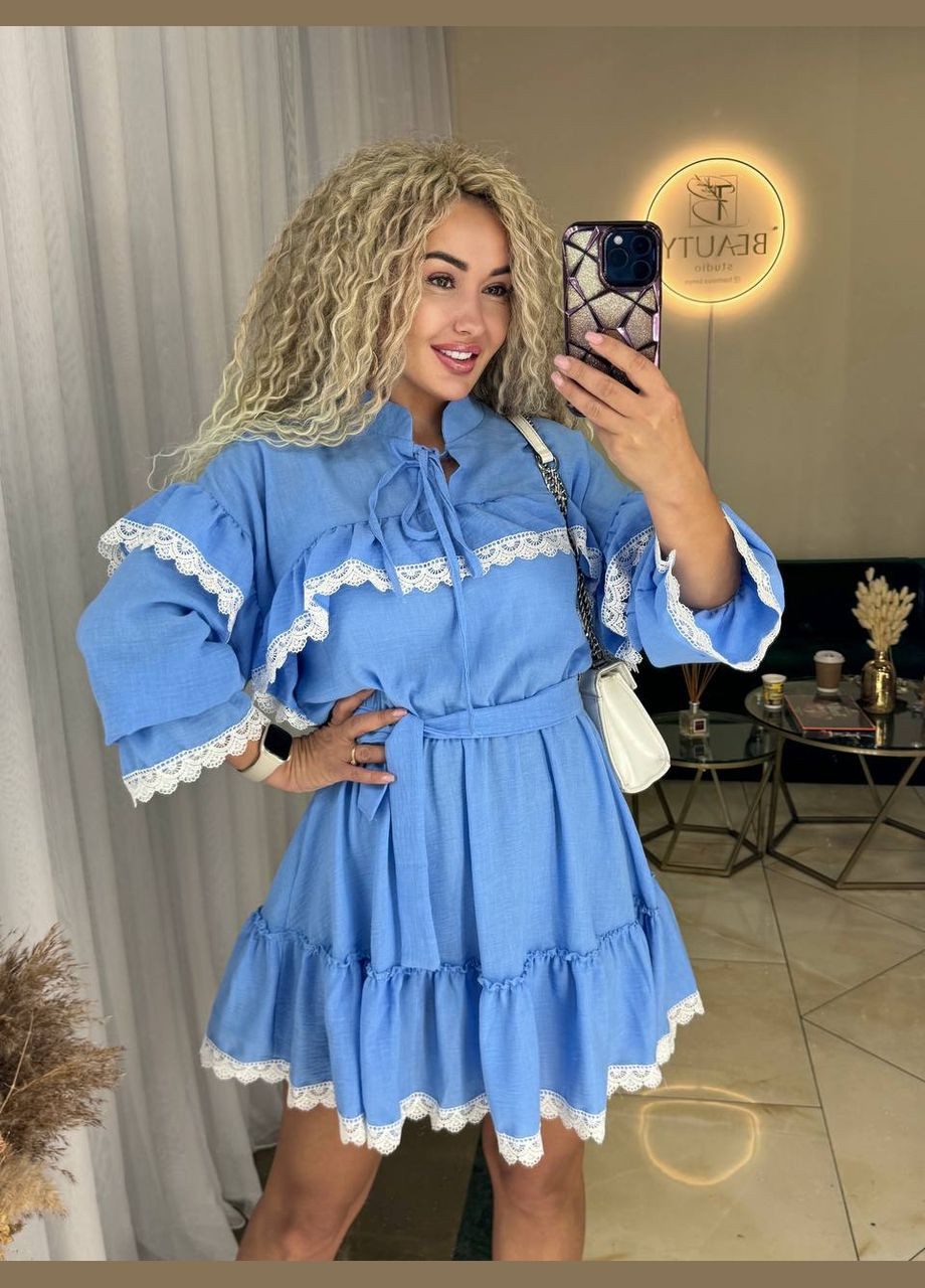 Блакитна повсякденний сукня жіноча Україна однотонна