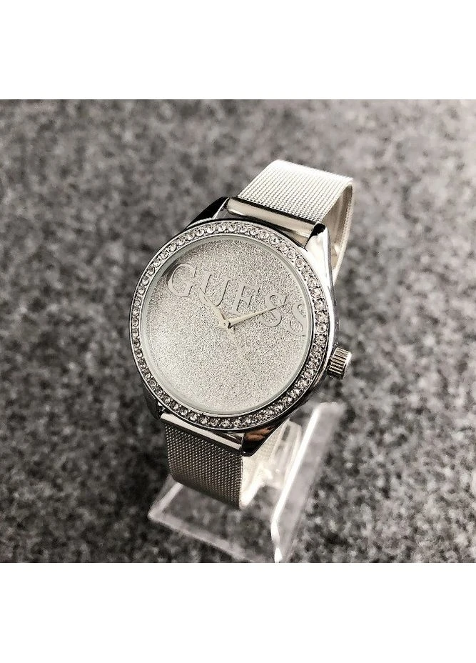 Жіночий наручний годинник Guess Срібло з білим No Brand (393695781)