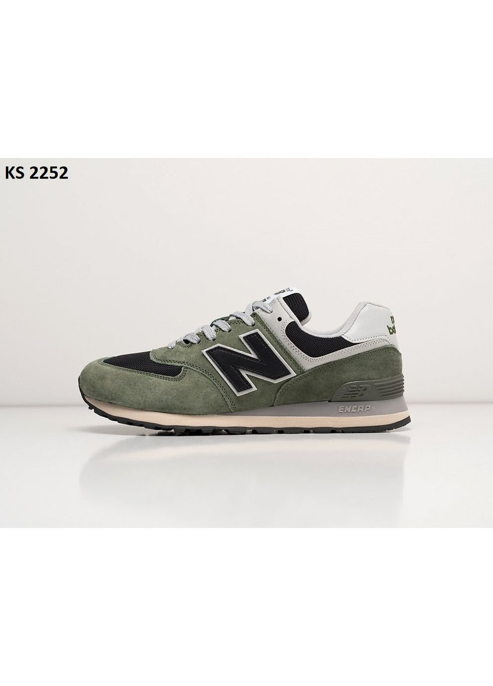 Сірі Осінні кросівки чоловічі new balance 574 green black нью беланс 574 No Brand