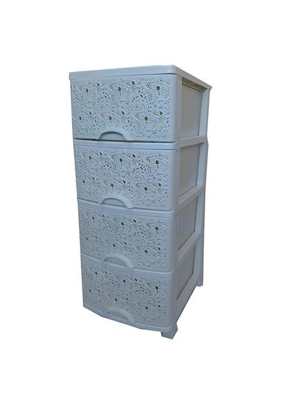Комод пластиковый ажурный Эфе ( ). Белый. 90х38х46. 4 отделения. Efe (345122257)