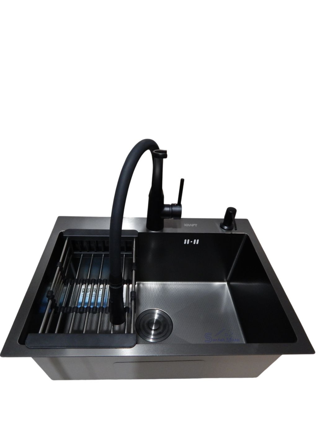 Кухонна мйка 4-в-1 (комплект) NANO BLACK PVD HS60*45 (3.0/1.0 мм) декор Kraft (361242223)