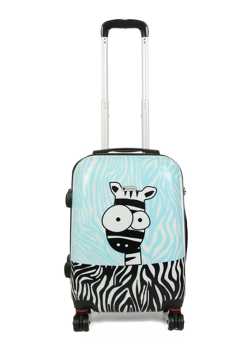 Чемодан Малый (S) Поликарбонат под Ручную кладь Worldline Airteх 809 Zebra 44 л 54х39х23 см Разноцветный AIRTEX (298285294)