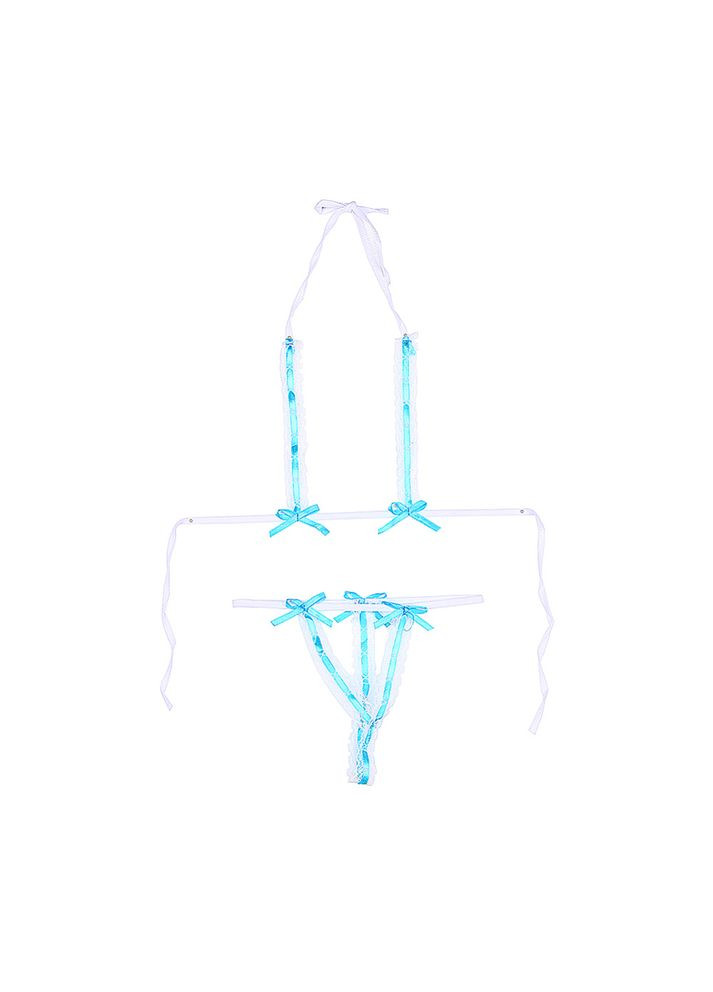 Белый демисезонный микро-набор белья: бюстгальтер + стринги No Brand