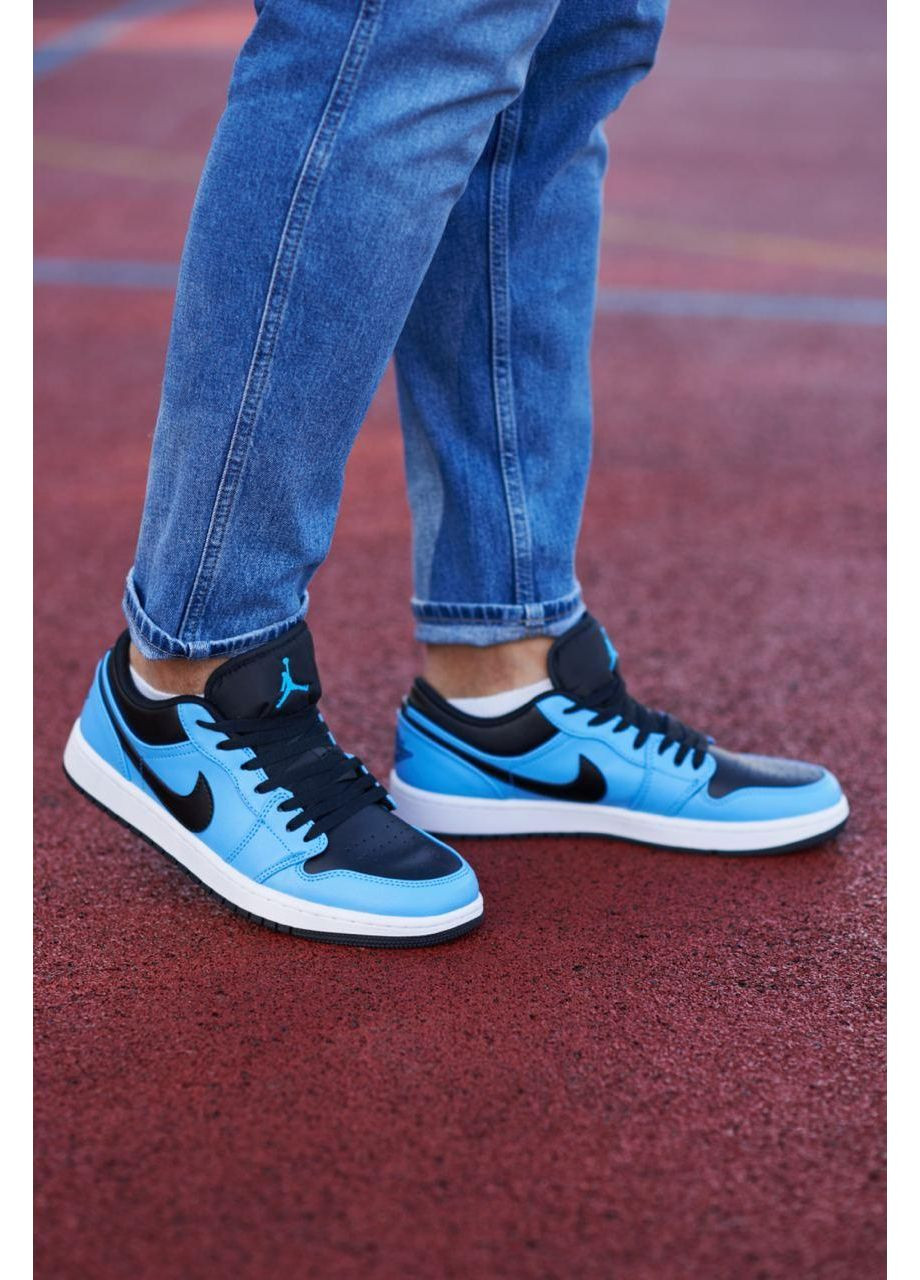 КРОССОВКИ ЖЕНСКИЕ NIKE AIR JORDAN 1 LOW UNIVERSITY BLUE BLACK НАЙК АИР ДЖОРДАН No Brand чёрные демисезоны (368861818)