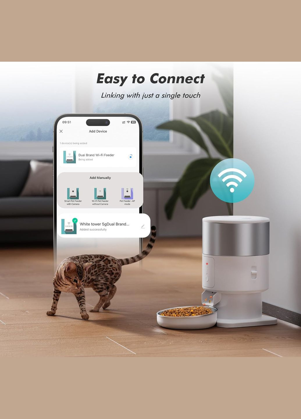 Автоматическая кормушка для кошек и собак PF07 2L WIFI, смарт кормушка для животных Petrust (299915647)