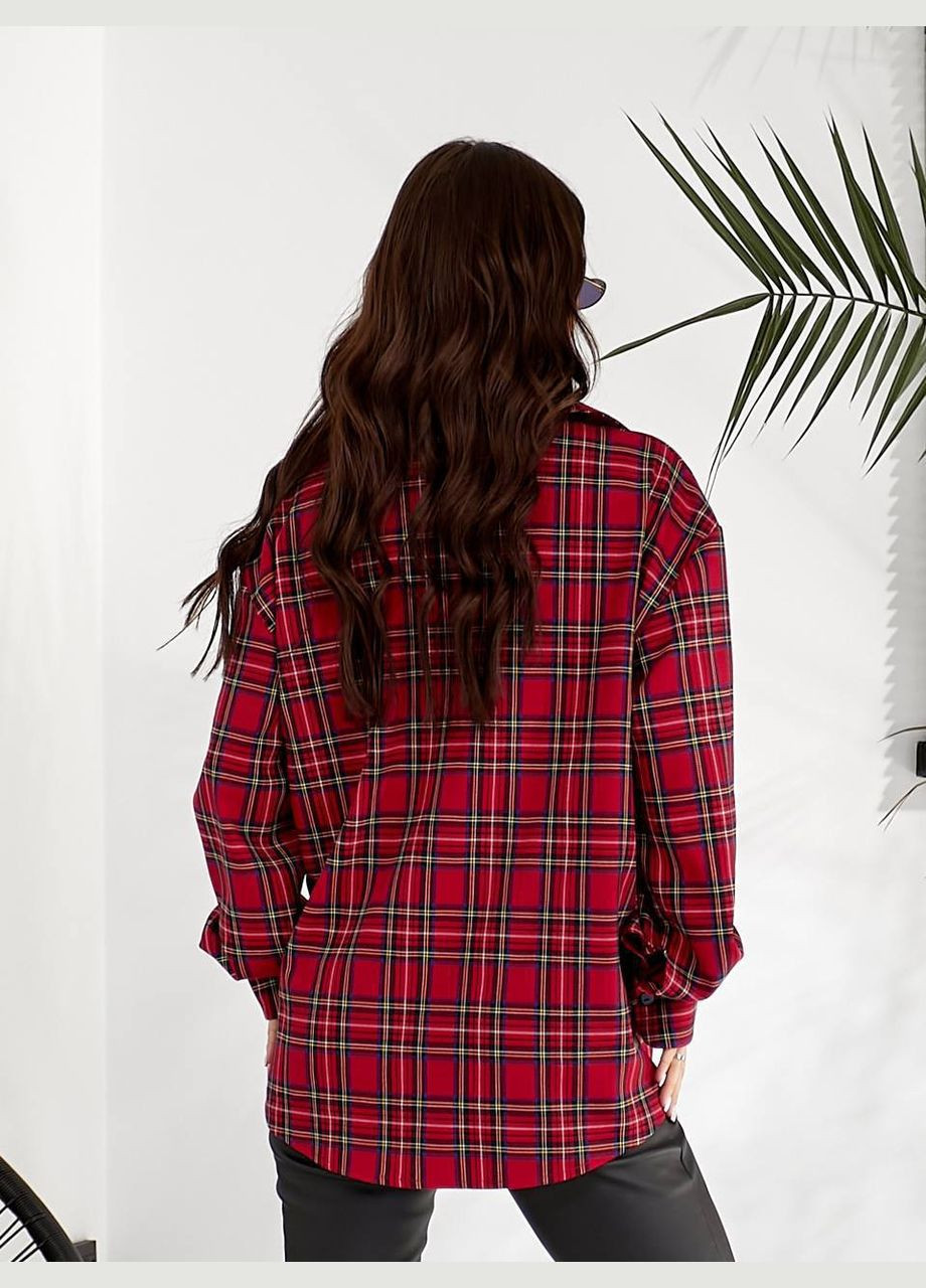 Жіноча сорочка оверсайз в клітинку MonCher (335056068)