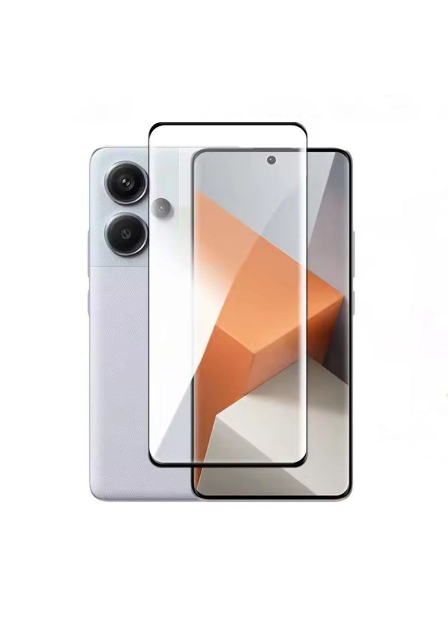 Закаленное защитное стекло на смартфоне Xiaomi Redmi Note 14 Pro Plus 5G / Черная рамка X-level (329881960)