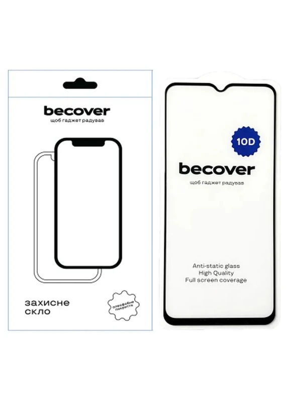 Скло захисне Samsung Galaxy A14 4G SM-A145/A14 5G SM-A146 10D Black (711518) BeCover (399306452)