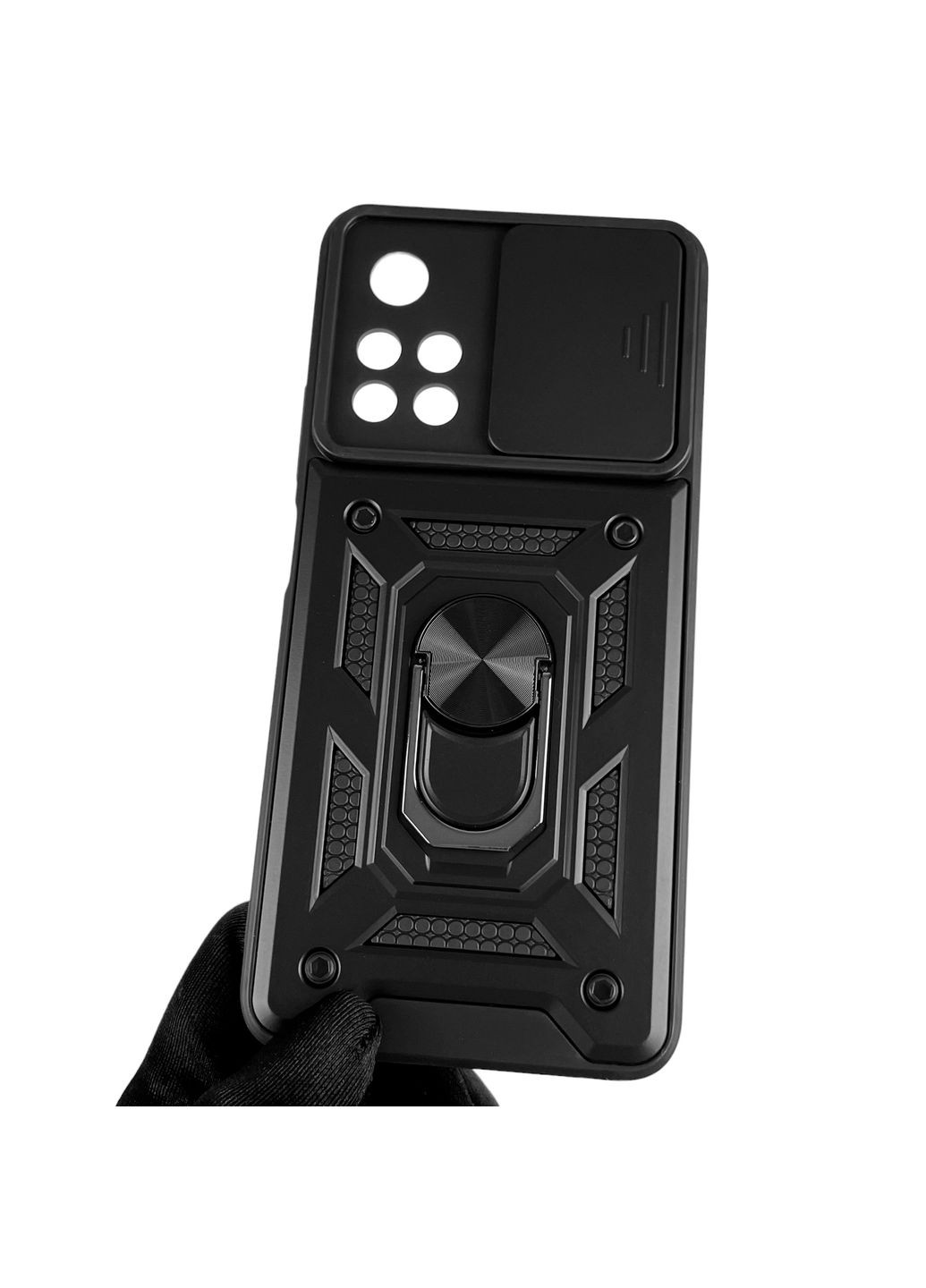 Чехол для Redmi Note 11 5G бронированный с кольцом со шторкой на сяоми нот 11 5г чёрный rg1 Xiaomi (366023421)