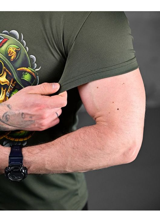 Армійська чоловіча футболка Череп олива Freedom (351638039)