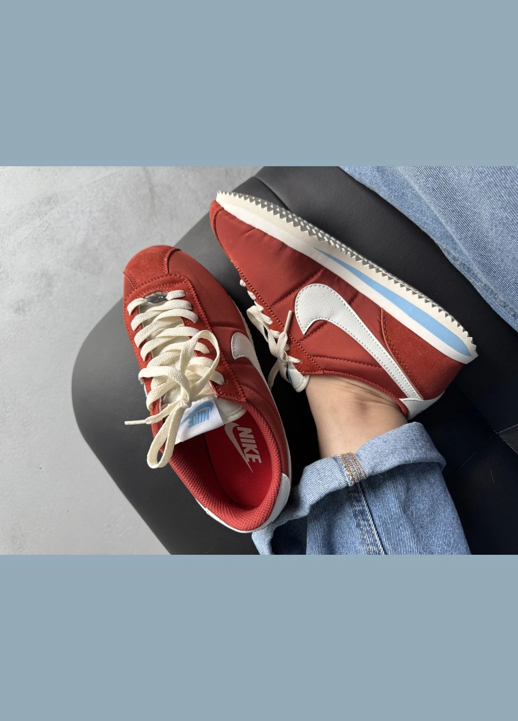 Кросівки жіночі Nike Cortez Red White Blue | Найк Кортез червоні No Brand червоні демісезони (342080205)