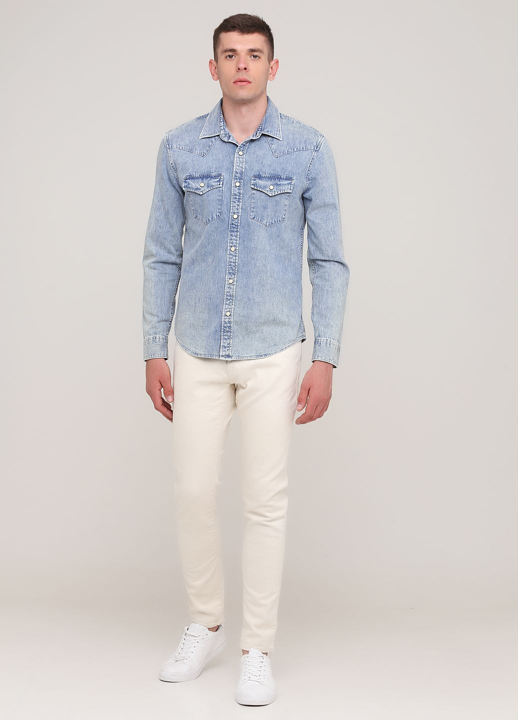 Молочные демисезонные джинсы super skinny af8056m Abercrombie & Fitch