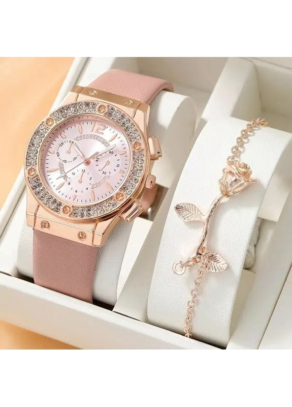 Женские часы с браслетом | Стильные кварцевые наручные часы со стразами на кожаном ремешке Fashion Elegant Watch China (351854931)