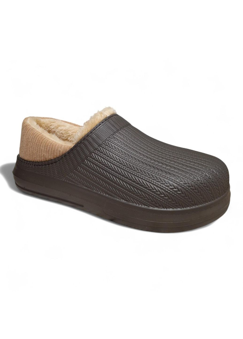 Коричневые женские утепленные сабо с высокой пяткой размер 39(24,5см.) светло-серые Gipanis