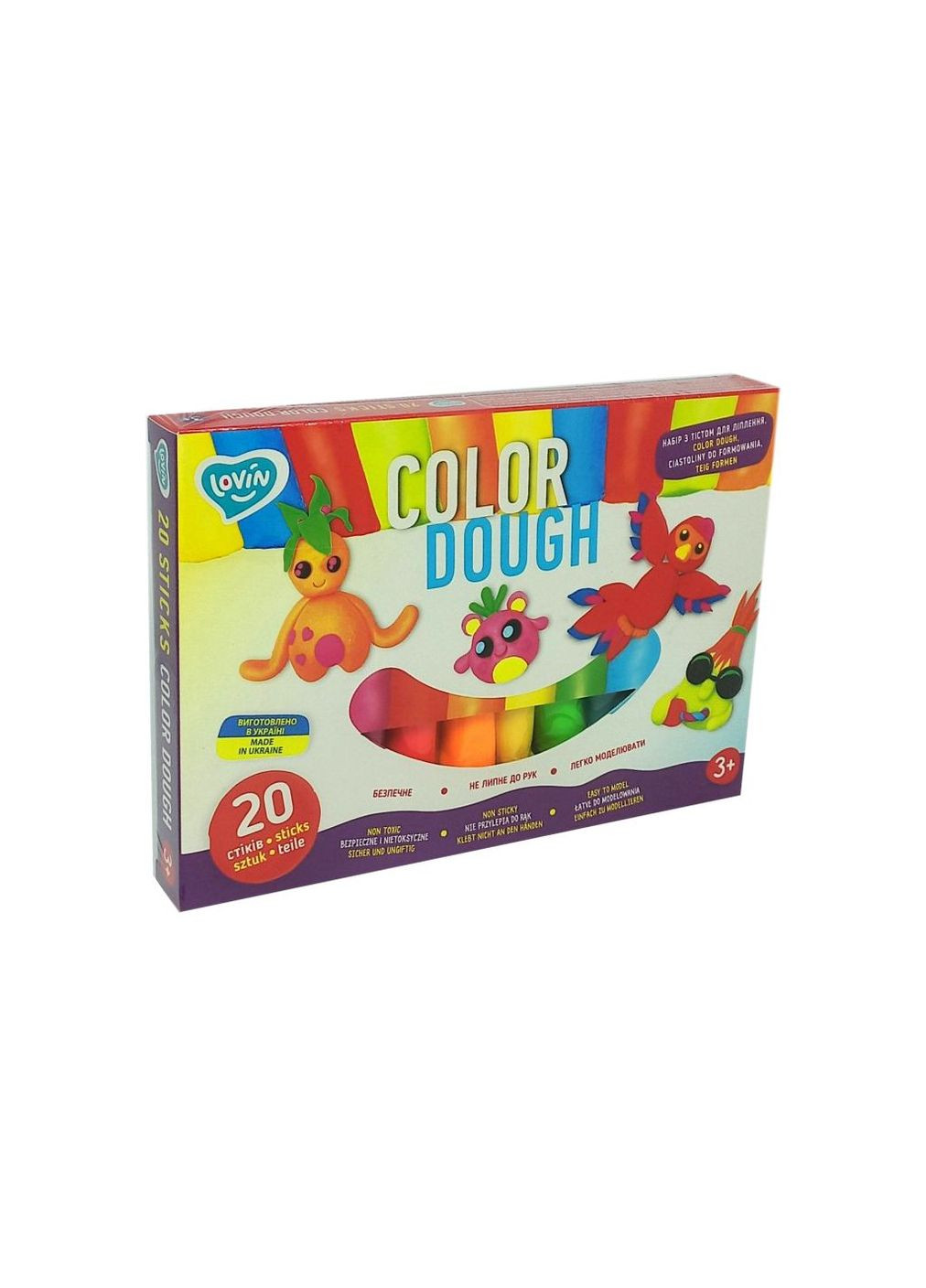Набір для ліплення з тістом "Lovin Color Dough", 20 стіків MIC (294727468)