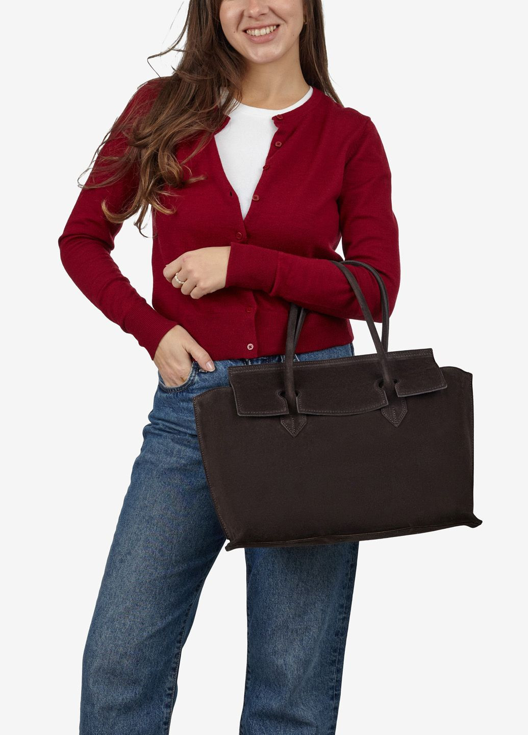 Сумка женская замшевая тоут большая Tote Regina Notte (314603980)