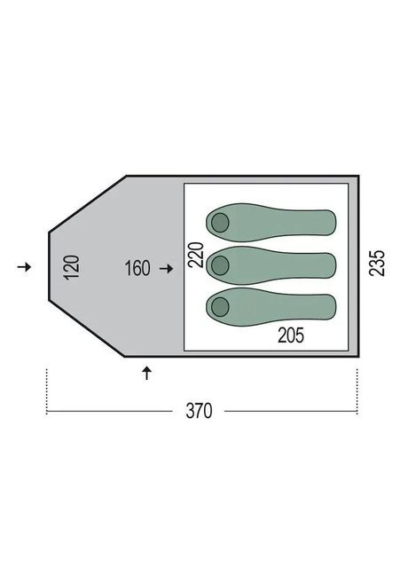 Намет тримісний Campus 3 Dural, Green Pinguin (338371188)